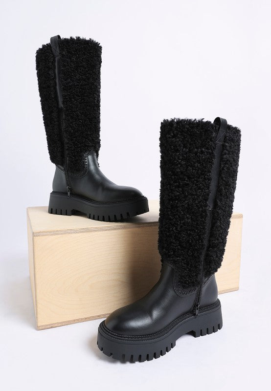 Lapland Fur Detail Calf Length Boots - Xtreme Shopper