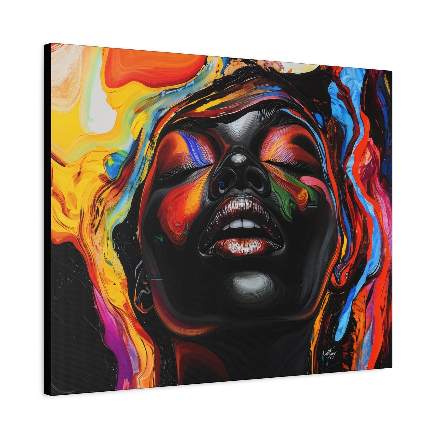 Yes Afrocentric Black Woman Art Canvas Wall Print