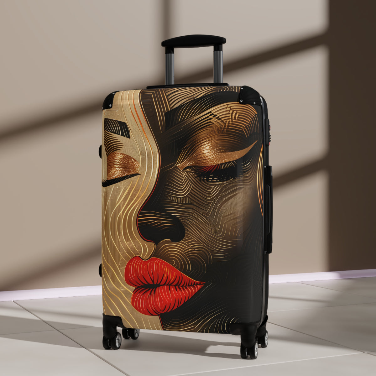 Peaceful Days Black Woman Art Hardshell Hardside Lockable Spinner Suitcase