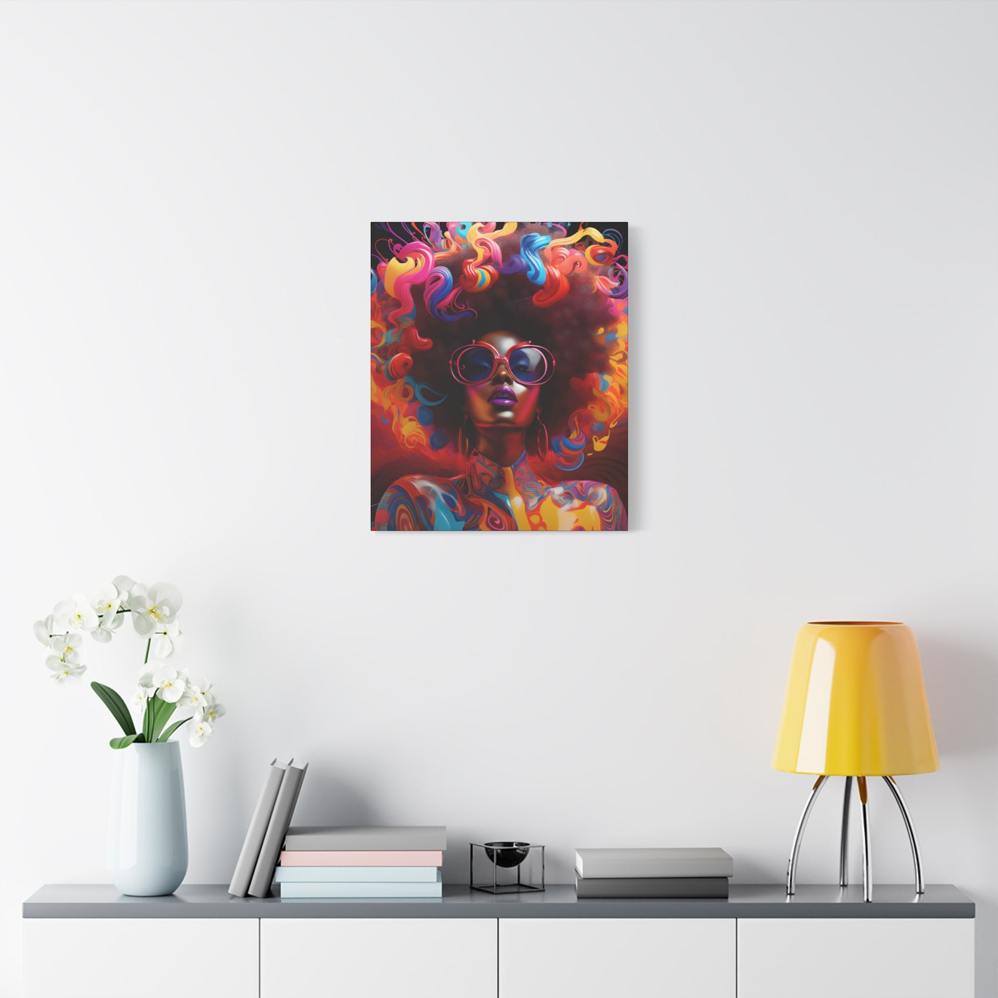 Groovy Summer Black Woman Psychedelic Themed Artwork Canvas Wall Print - Xtreme Shopper