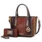 MKF Collection Faux Crocodile-Embossed Satchel Bag - Xtreme Shopper