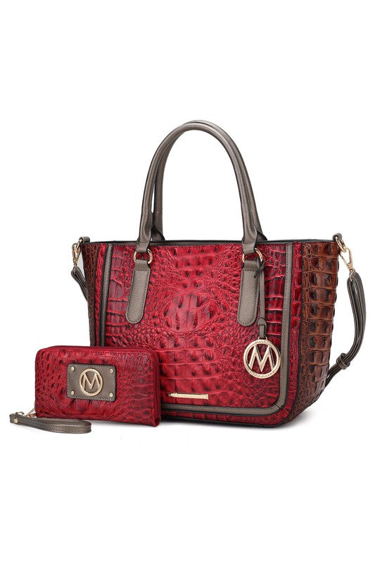 MKF Collection Faux Crocodile-Embossed Satchel Bag - Xtreme Shopper