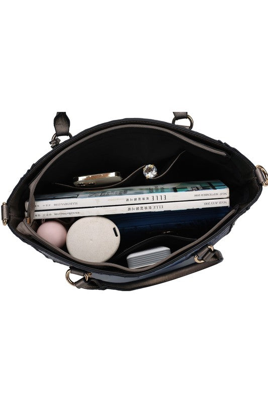 MKF Collection Faux Crocodile-Embossed Satchel Bag - Xtreme Shopper