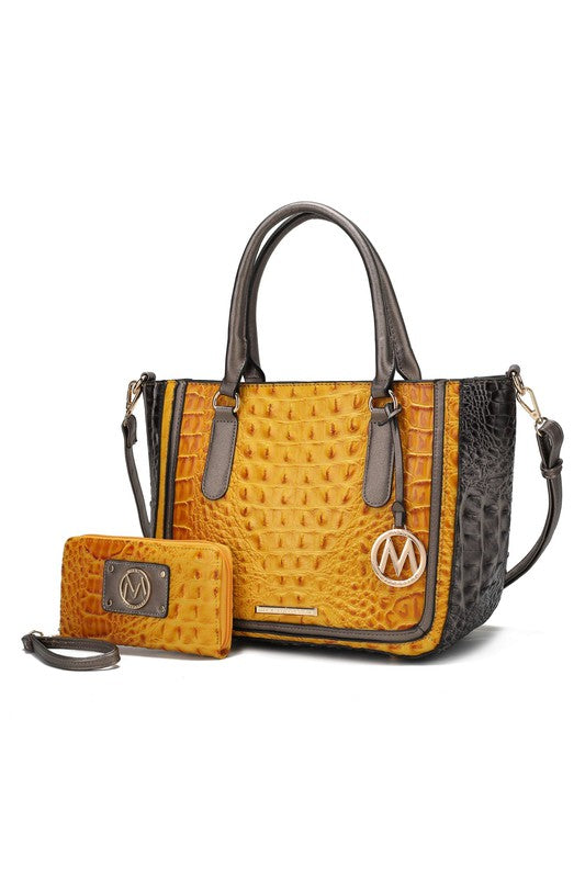 MKF Collection Faux Crocodile-Embossed Satchel Bag - Xtreme Shopper