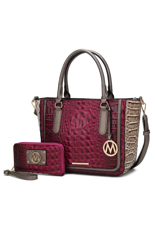 MKF Collection Faux Crocodile-Embossed Satchel Bag - Xtreme Shopper