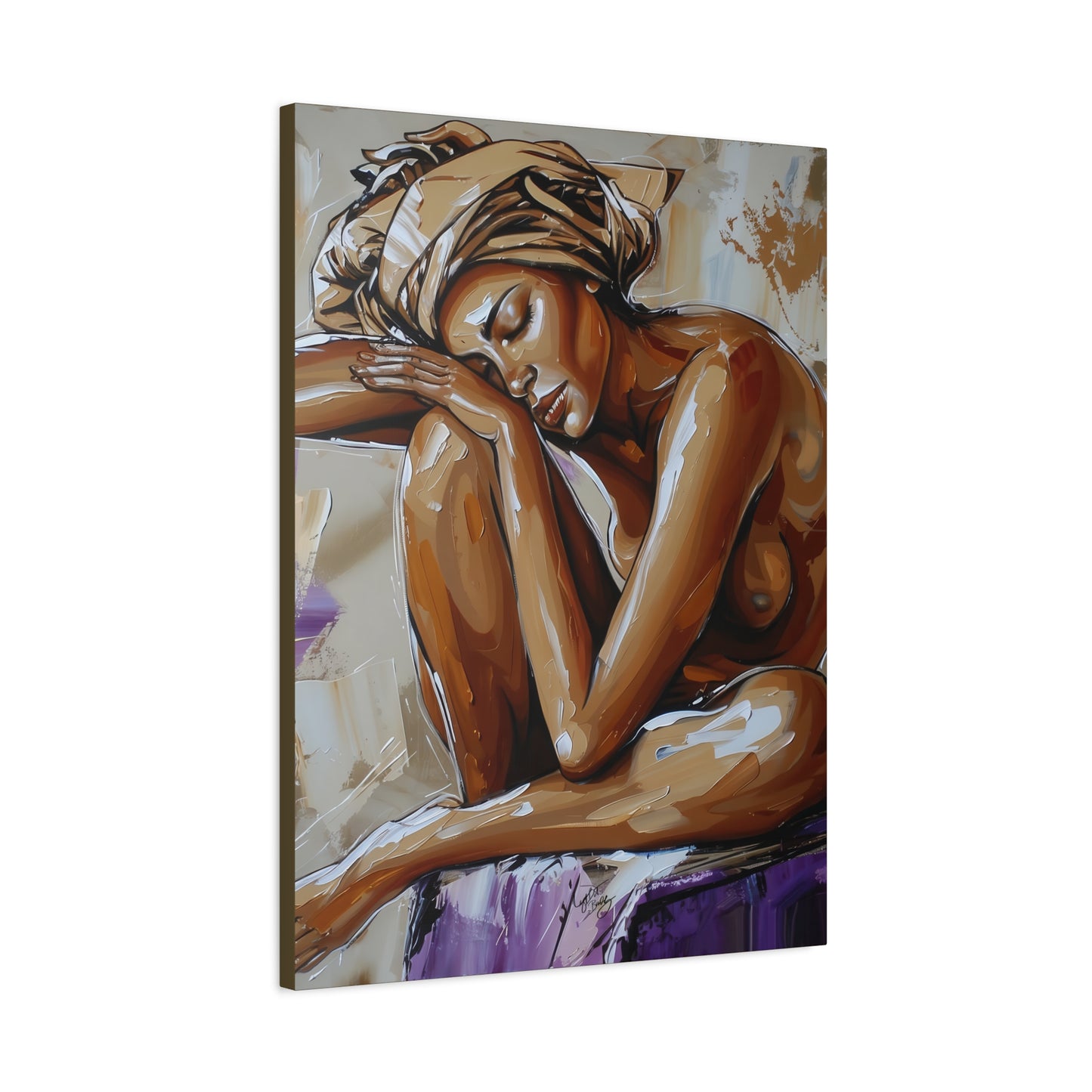 Home Alone Black Woman Art Canvas Wall Print