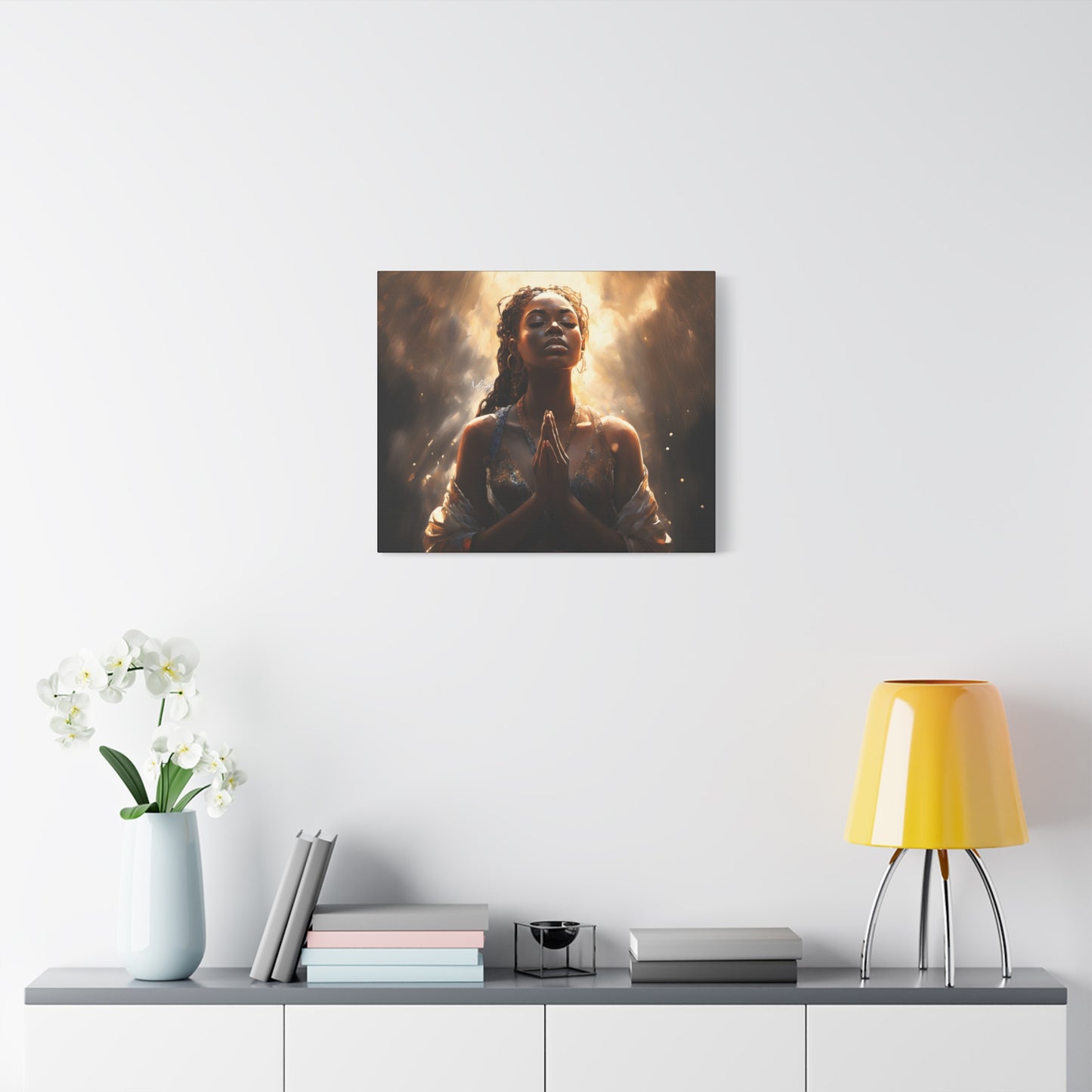 Please Listen To My Prayers Afrocentric Black Inspirational Spiritual Art Canvas Wall Print - Xtreme Shopper