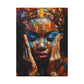 Heavy Is The Head That Wears The Crown Afrocentric Black Woman Abstract Art Canvas Wall Print
