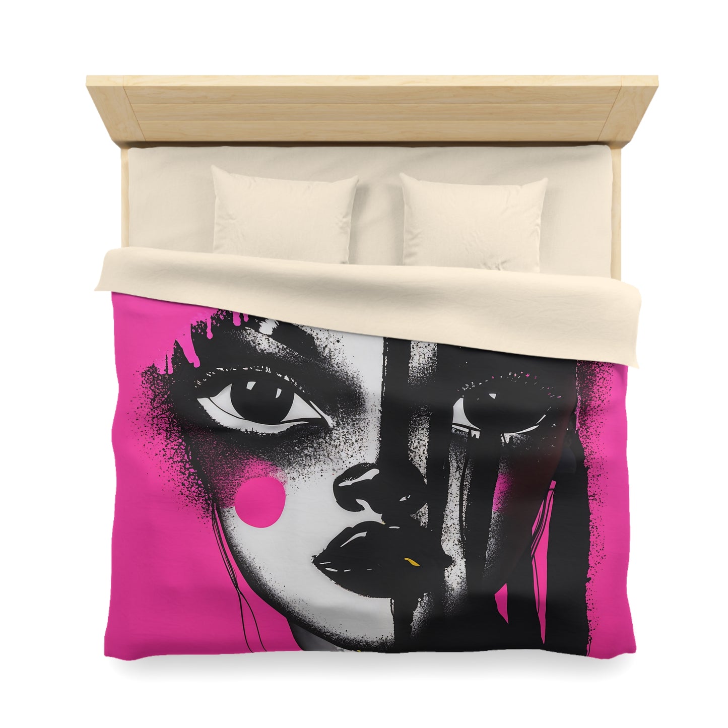 Oversized Thoughts Abstract Black Art Microfiber Duvet Cover