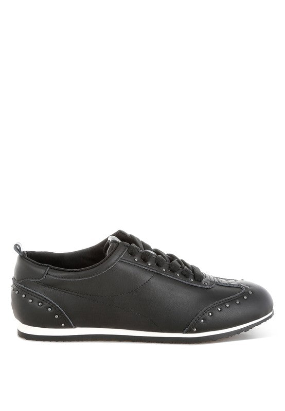 Odaya Studded Real Soft Leather Sneakers - Xtreme Shopper