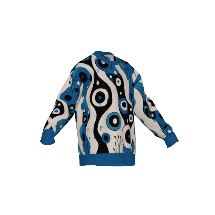 Surrelistic Swirling Circles Crewneck Sweater - Xtreme Shopper