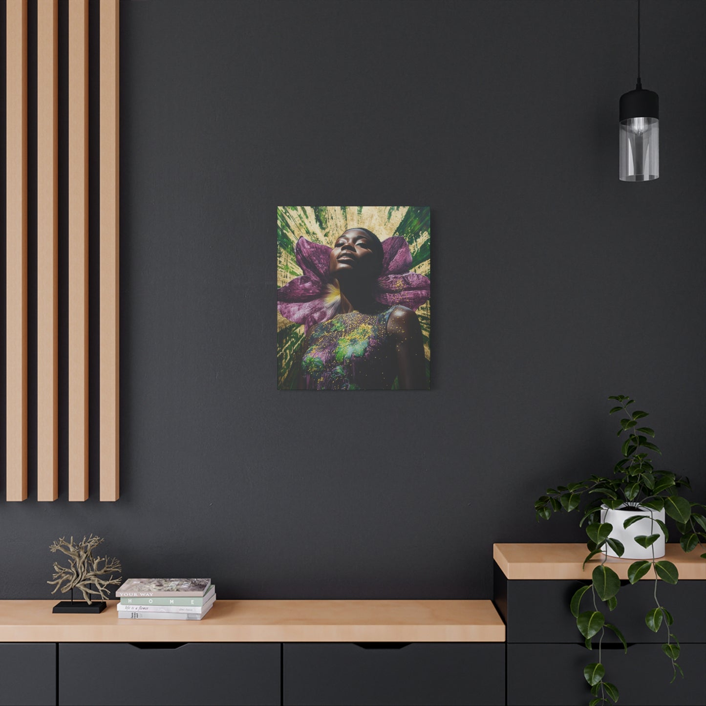Blooming With Beauty Afrocentric Black Woman Inspirational Spiritual Art Canvas Wall Print
