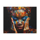 Heavy Is The Head That Wears The Crown Afrocentric Black Woman Abstract Art Canvas Wall Print