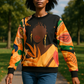 Tropical Swirl Girl Abstract Art Graphic Crewneck Sweatshirt