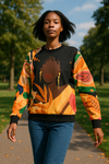 Tropical Swirl Girl Abstract Art Graphic Crewneck Sweatshirt