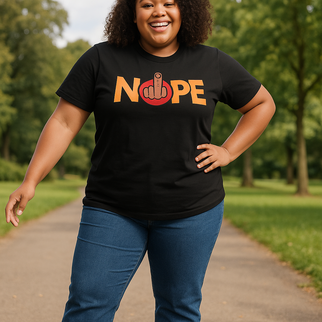 Nope Not Today Streetwear Statement Unisex Heavyweight Cotton Oversized T-Shirt