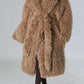Hot Pink Snowfall Fuzzy Faux Fur Winter Heavy Belted Coat