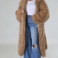 Hot Pink Snowfall Fuzzy Faux Fur Winter Heavy Belted Coat