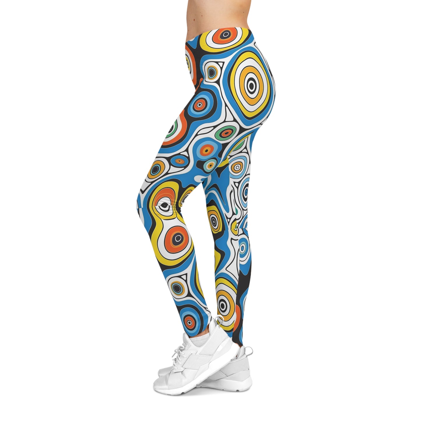 Multicolor Psychedelic Swirl Printed Yoga Pants Leggings