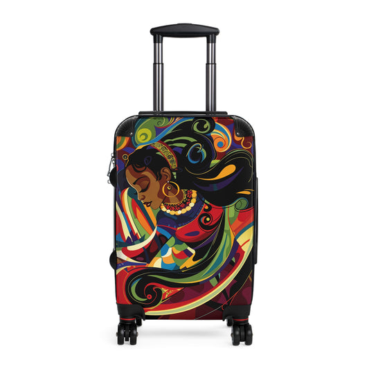 Surreally Beautiful One Black Woman Art Hardshell Hardside Lockable Spinner Suitcase