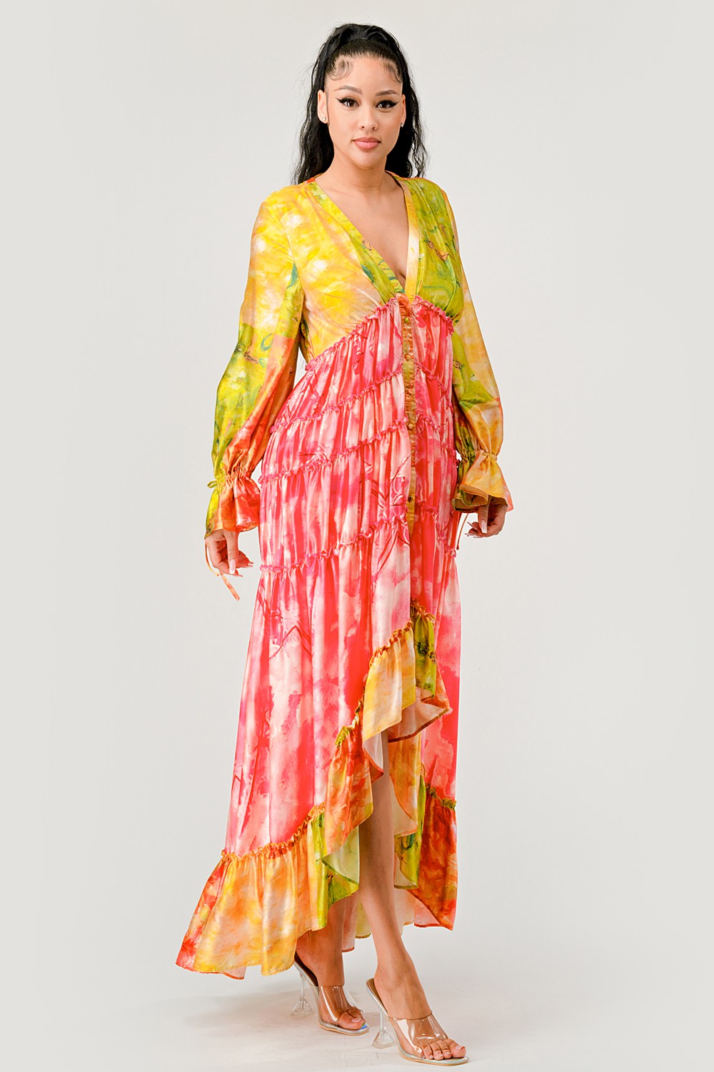 Boho Festival Sunset Breeze Tiered Maxi Dress