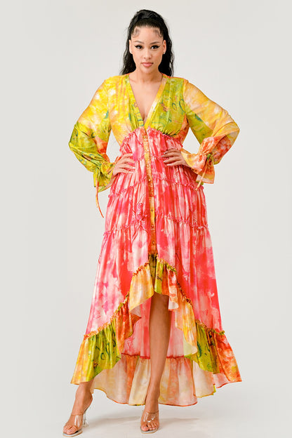 Boho Festival Sunset Breeze Tiered Maxi Dress