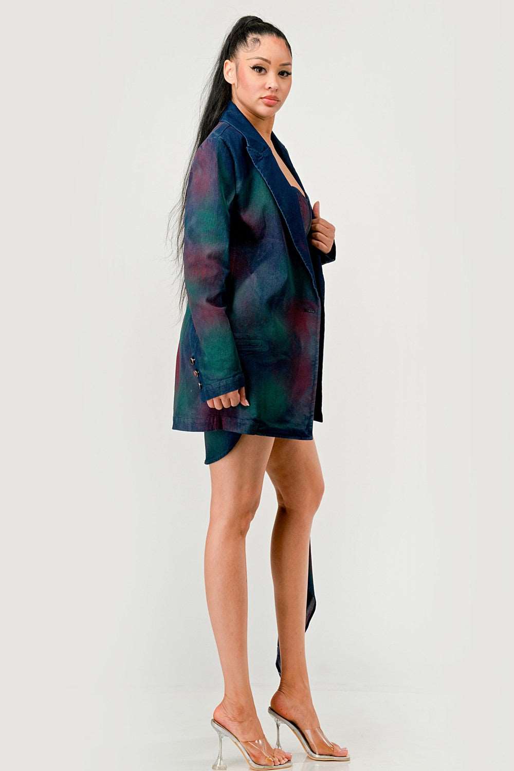 Elegance in Twilight 3-Piece Evening Wear Dress and Top Ensemble