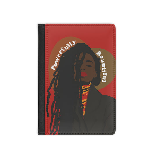 Powerfully Beautiful Vegan Leather Black Art RFID Blocking Passport Cover