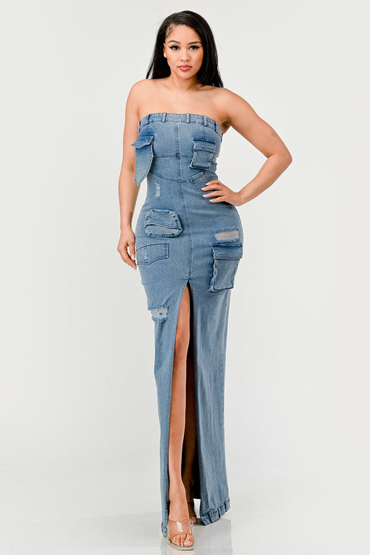 Urban Chic Denim Maxi Gown