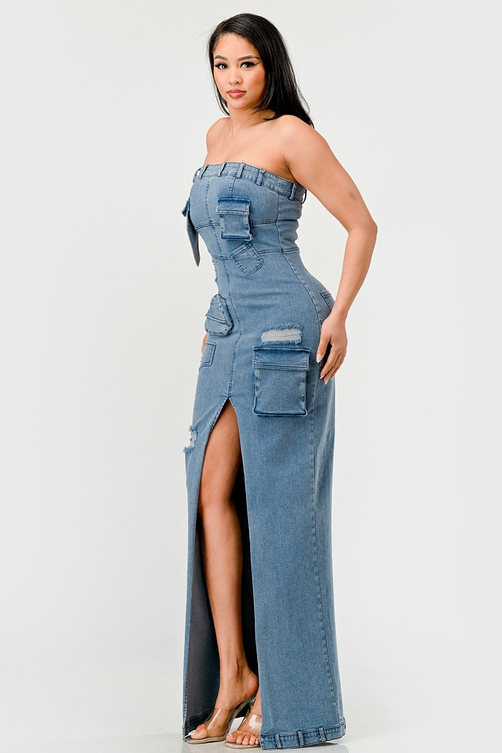 Urban Chic Denim Maxi Gown