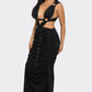 Sahara Mystique Pleated Evening Party Gown