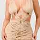 Sahara Mystique Pleated Evening Party Gown