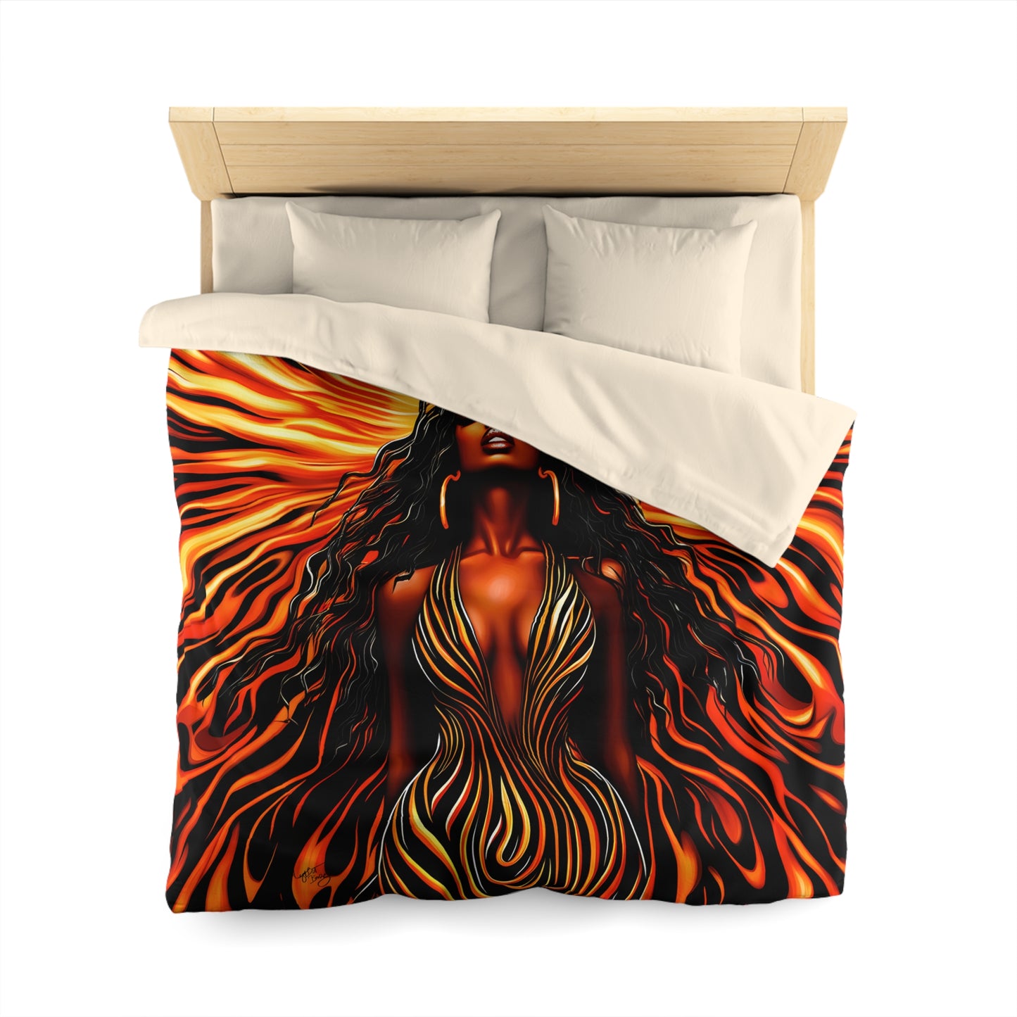 Beautiful Sunrising Black Woman Abstract Art Microfiber Duvet Cover