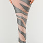 Metallic Bandage Mesh Insert Maxi Dress
