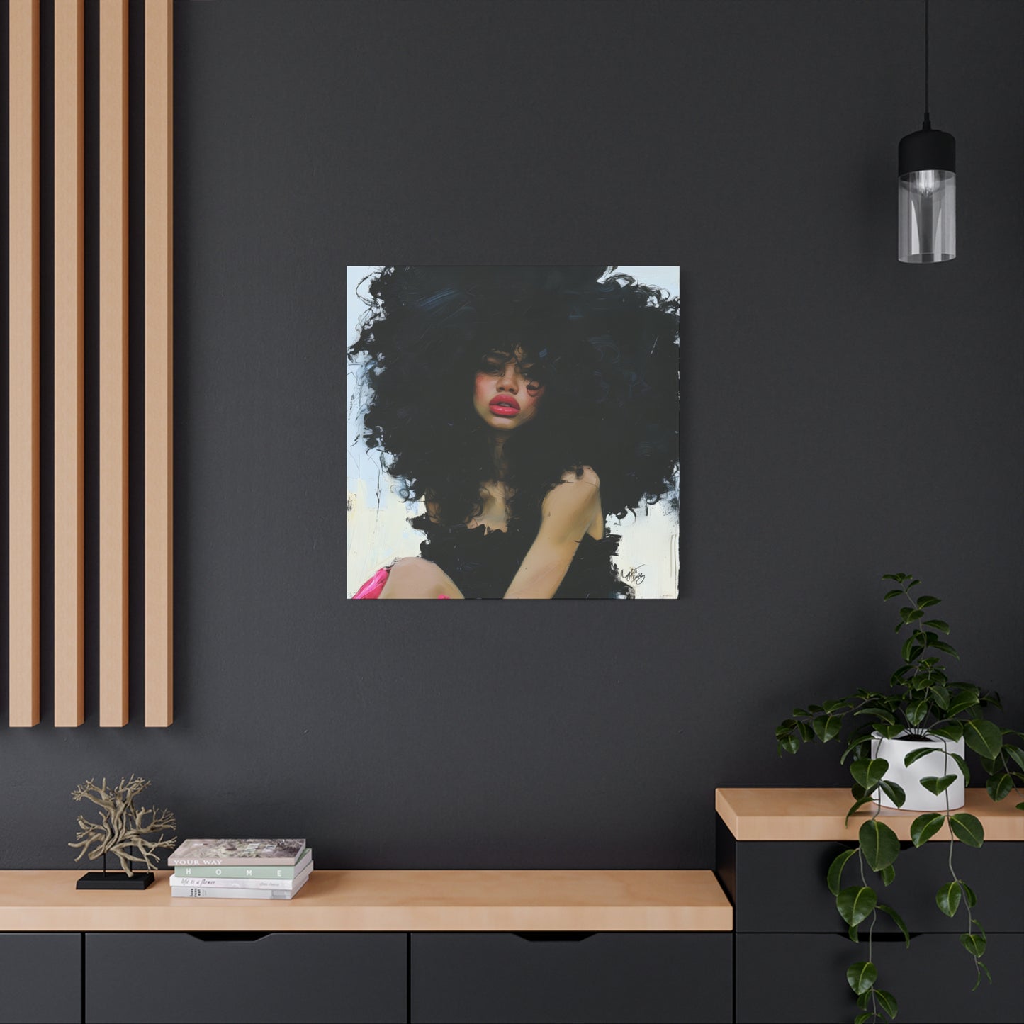 Mary Afrocentric Black Woman Art Canvas Wall Print