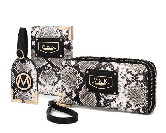 MKF Darla Faux Leather Reptile Embossed Wallet Travel Gift Set by Mia K - Xtreme Shopper