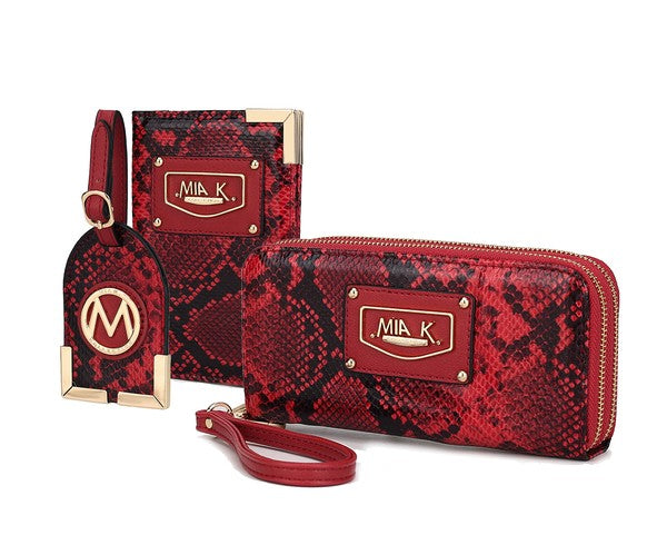 MKF Darla Faux Leather Reptile Embossed Wallet Travel Gift Set by Mia K - Xtreme Shopper