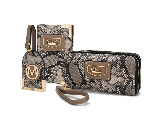 MKF Darla Faux Leather Reptile Embossed Wallet Travel Gift Set by Mia K - Xtreme Shopper