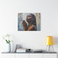 Naturally Peaceful Afrocentric Black Woman Art Canvas Wall Print
