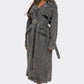 Trendy Distressed Denim Trench Coat