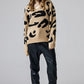 Plus Fuzzy Mohair Jacquard V-Neck Leopard Sweater - Xtreme Shopper
