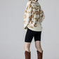 Plus Fuzzy Mohair Jacquard V-Neck Leopard Sweater - Xtreme Shopper