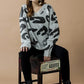 Plus Fuzzy Mohair Jacquard V-Neck Leopard Sweater - Xtreme Shopper
