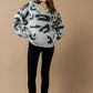 Plus Fuzzy Mohair Jacquard V-Neck Leopard Sweater - Xtreme Shopper