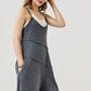 Plus Keyhole back Wide Leg Raw Edge Jumpsuit - Xtreme Shopper