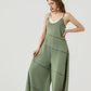 Plus Keyhole back Wide Leg Raw Edge Jumpsuit - Xtreme Shopper