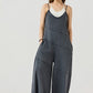 Plus Keyhole back Wide Leg Raw Edge Jumpsuit - Xtreme Shopper