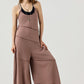 Plus Keyhole back Wide Leg Raw Edge Jumpsuit - Xtreme Shopper