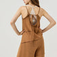 Plus Keyhole back Wide Leg Raw Edge Jumpsuit - Xtreme Shopper
