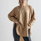 Plus Size Boho Comfy Oversized Round Side Slit Contrast Top - Xtreme Shopper